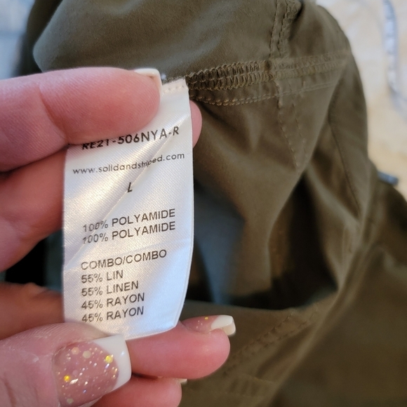 NWT Solid & Striped green zip off legs converable baggy pants Size large - Picture 12 of 15